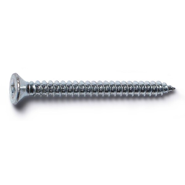 Midwest Fastener Sheet Metal Screw, #6 x 1-1/2 in, Zinc Plated Steel Flat Head Square Drive, 100 PK 08607 - main